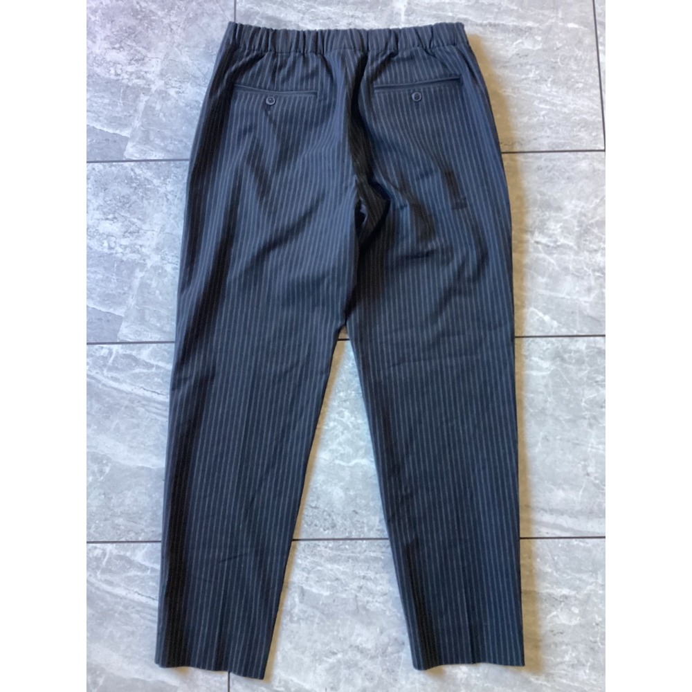 Club Monaco Women's Striped Pull On Elastic Waist Pants with Zipper Pockets L - Picture 11 of 12